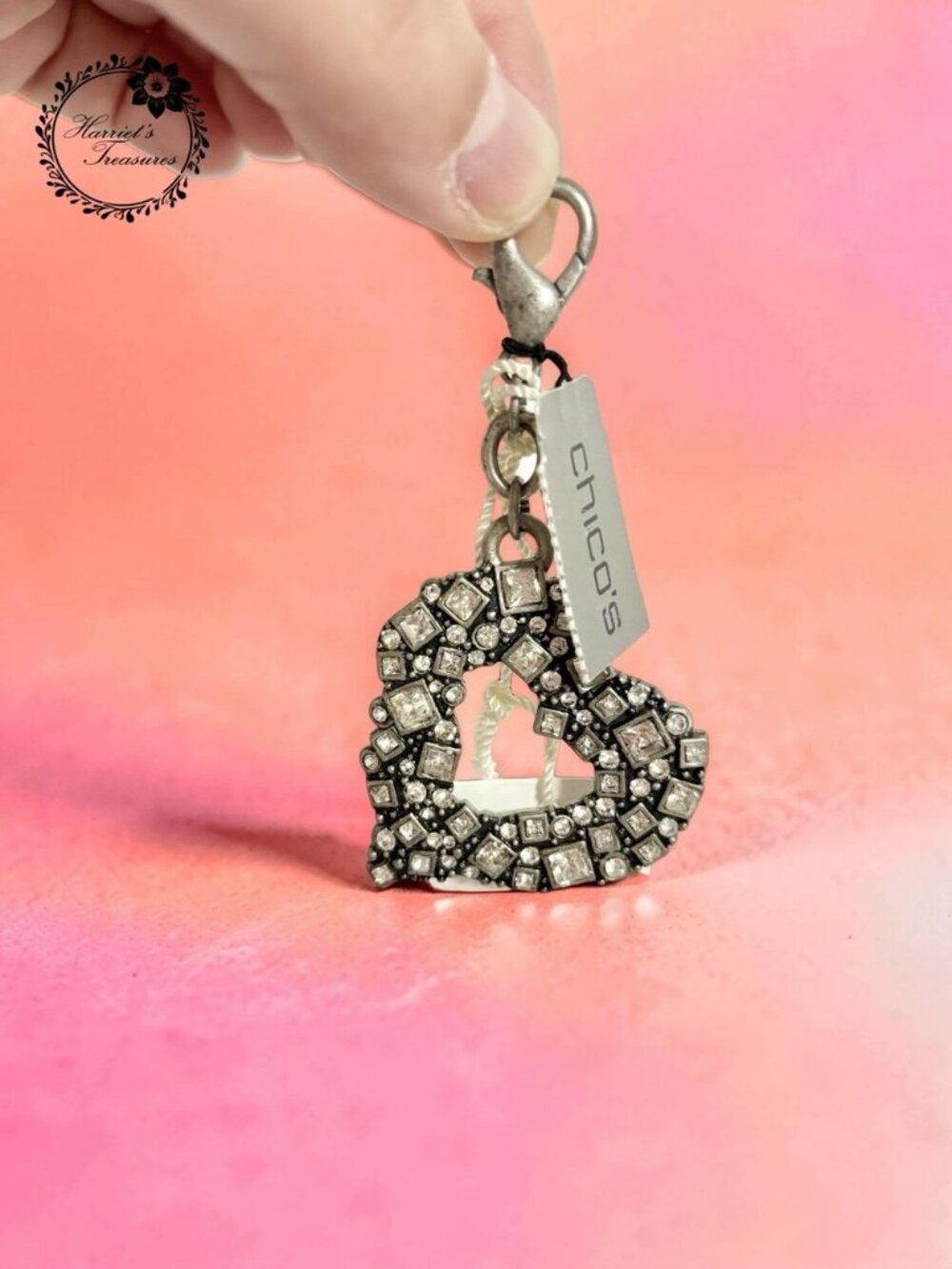 Chico's Crystal Heart Charm